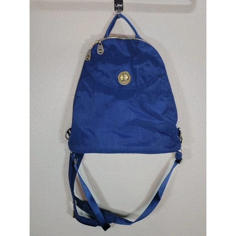 Baggallini women's convertible backpack‎ sling bag blue nylon